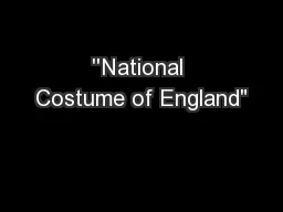 ''National Costume of England