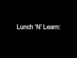 Lunch ‘N’ Learn: