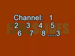 Channel:   1    2    3    4    5    6    7    8 .....3