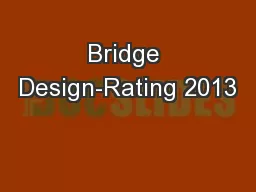 Bridge Design-Rating 2013