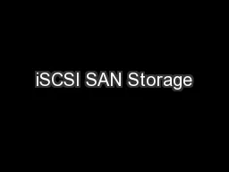 iSCSI SAN Storage