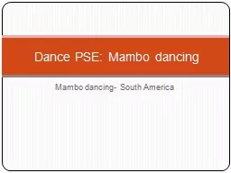 Mambo dancing- South America