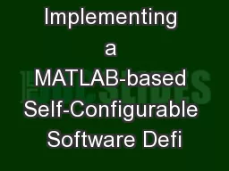Implementing a MATLAB-based Self-Configurable Software Defi
