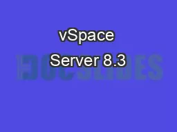 vSpace Server 8.3