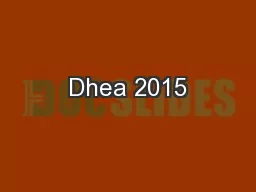 Dhea 2015