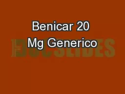 Benicar 20 Mg Generico