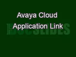 Avaya Cloud Application Link