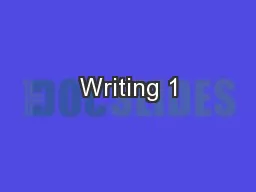Writing 1
