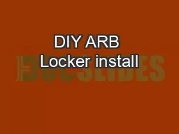 DIY ARB Locker install