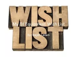 My DJ Equipment Wish List