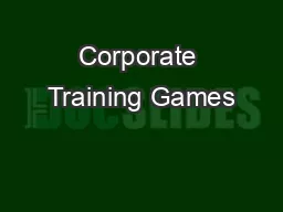 Corporate Training Games