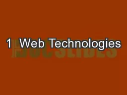 1  Web Technologies