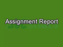 Assignment Report