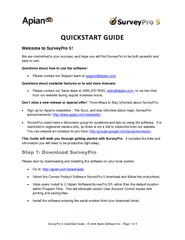 SurveyPro  QuickStar t Guide    Apian Software Inc  Pa