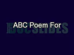 ABC Poem For
