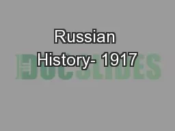 Russian History- 1917