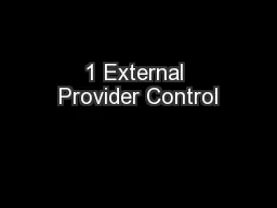 1 External Provider Control