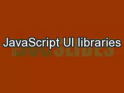 JavaScript UI libraries