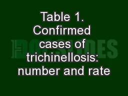 Table 1. Confirmed cases of trichinellosis: number and rate