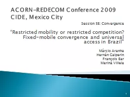 ACORN-REDECOM Conference 2009