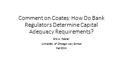 Comment on Coates: How Do Bank Regulators Determine Capital
