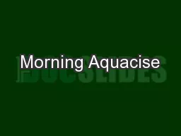 Morning Aquacise