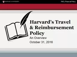 Harvard’s Travel & Reimbursement Policy