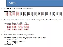 MD5 In MD5, S