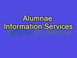 Alumnae Information Services