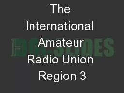 The International Amateur Radio Union Region 3