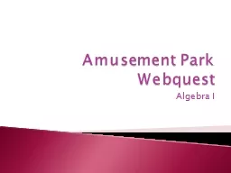 Amusement Park Webquest