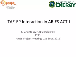 TAE-EP Interaction in ARIES ACT-I