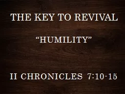 THE KEY TO REVIVAL