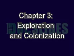 Chapter 3: Exploration and Colonization