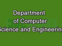 Department  of Computer Science and Engineering
