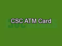 CSC ATM Card