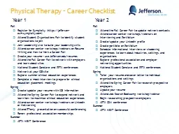 Physical Therapy – Career Checklist