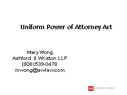 Uniform Power of Attorney Act