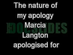The nature of my apology Marcia Langton apologised for