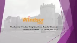 The Central Windsor Neighbourhood Plan for Business 