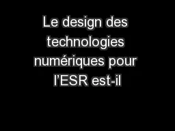 Le design des technologies numériques pour l’ESR est-il