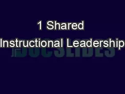 1 Shared Instructional Leadership