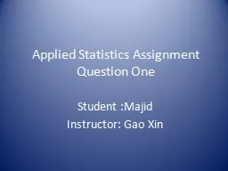 Applied Statistics Assignment