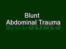 Blunt Abdominal Trauma