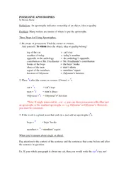 POSSESSIVE APOSTROPHES by Shawna Roche Definition  An