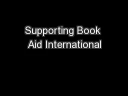 Supporting Book Aid International