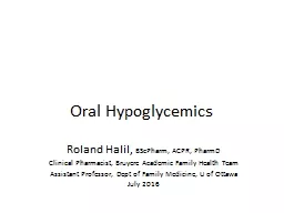 Oral Hypoglycemics