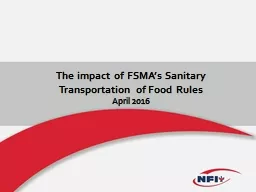 The impact of FSMA’s Sanitary