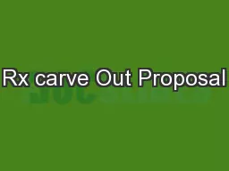 Rx carve Out Proposal