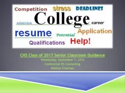 Class of 2017 Senior Classroom Guidance